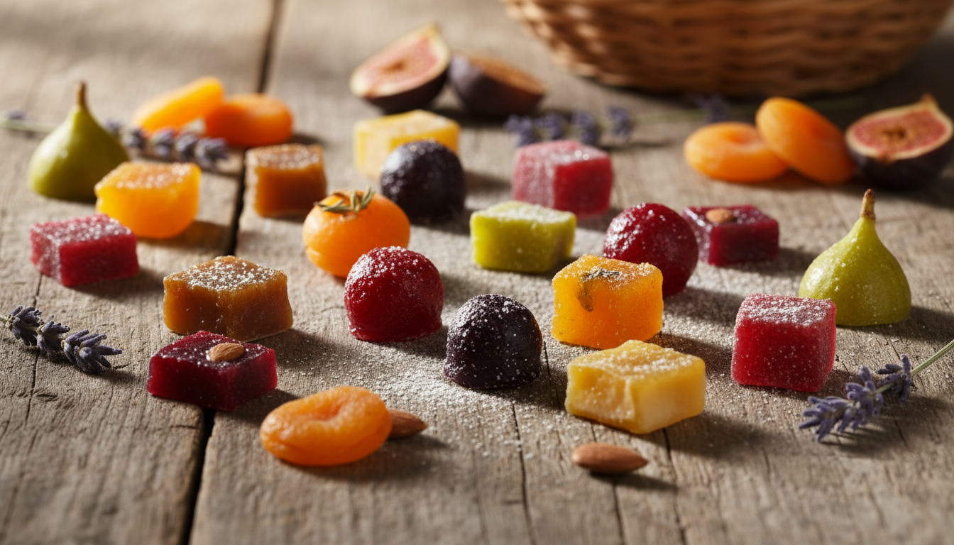 Confiseries aux fruits provençaux évoquant bien-être estival